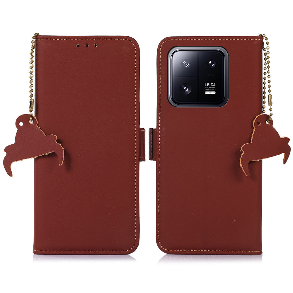 For Xiaomi 13 5G RFID Blocking Phone Case Genuine Leather Hands-free Stand Wallet Magnetic Flip Cover For Xiaomi 13 5G RFID Blocking Phone Case Genuine Leather Hands-free Stand Wallet Magnetic Flip Cover